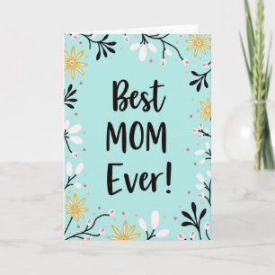 La Mejor Mamá del Mundo Tarjeta con Patrón Floral