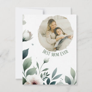 La Mejor Mamá del Mundo - Tarjeta Floral Pastel pa