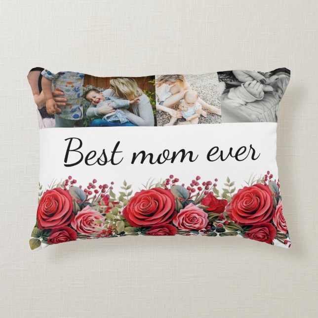 La mejor mamá Personalizado foto acento almohada (Anverso)