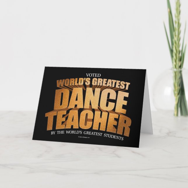 La mejor tarjeta de profesor de danza del mundo (Anverso)