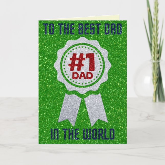 La mejor tarjeta de Purpurina del Día del Padre en (Anverso)