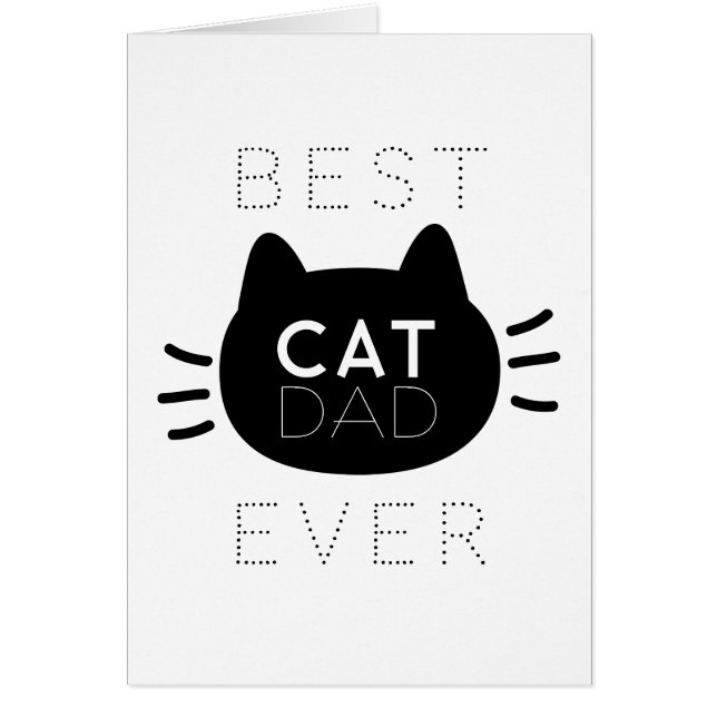 La mejor tarjeta del día del padre del gato negro (Frente)