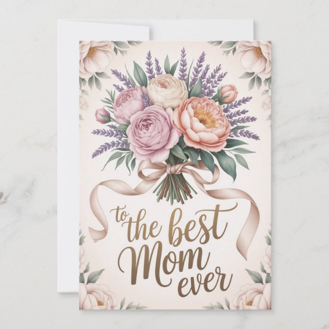 La mejor tarjeta floral de mamá de todos los tiemp (Anverso)
