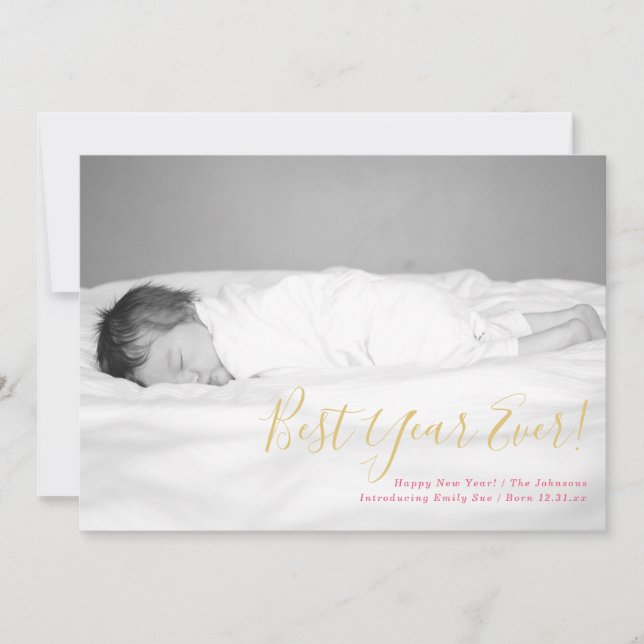 La mejor tarjeta fotográfica de Año Nuevo de Año N (Anverso)