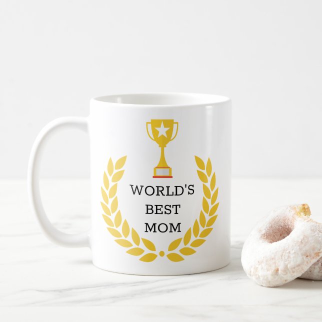 La mejor taza de café del trofeo de la mamá del (Con donut)