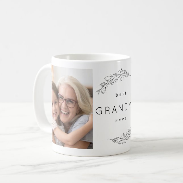 La mejor taza de café siempre floral de la foto de (Anverso izquierdo)