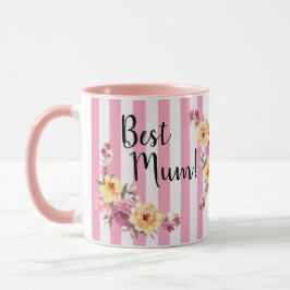 La mejor taza de la mamá floral