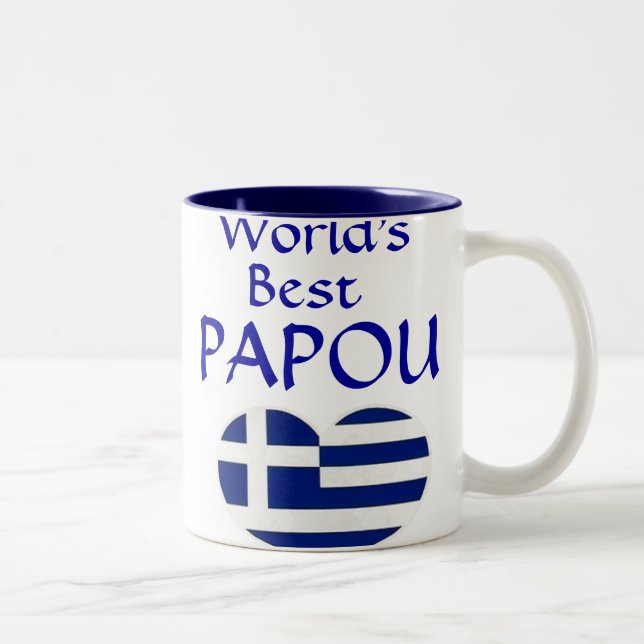 ¡La mejor taza de Papou del mundo - para su abuelo (Derecha)