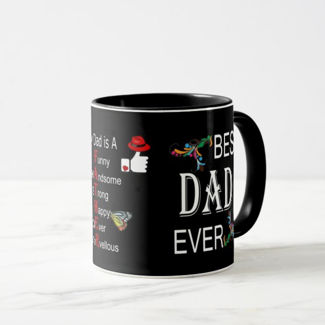 La mejor taza del papá nunca - regalos del día de (Anverso derecho)