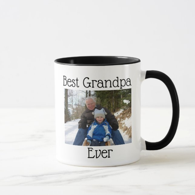 La mejor taza personalizada de la foto del abuelo (Derecha)