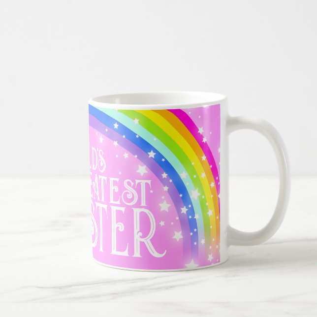 La mejor taza rosa de la luz arcoiris SISTER del m (Derecha)