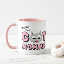La mejor taza rosa de mamá gata del mundo