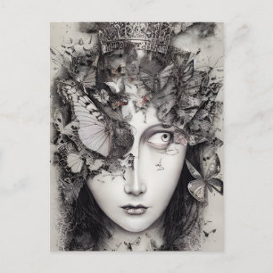 La mente llena de mariposas postal