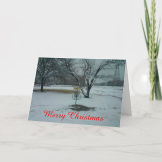 La meta del golf del disco de las Felices Navidad