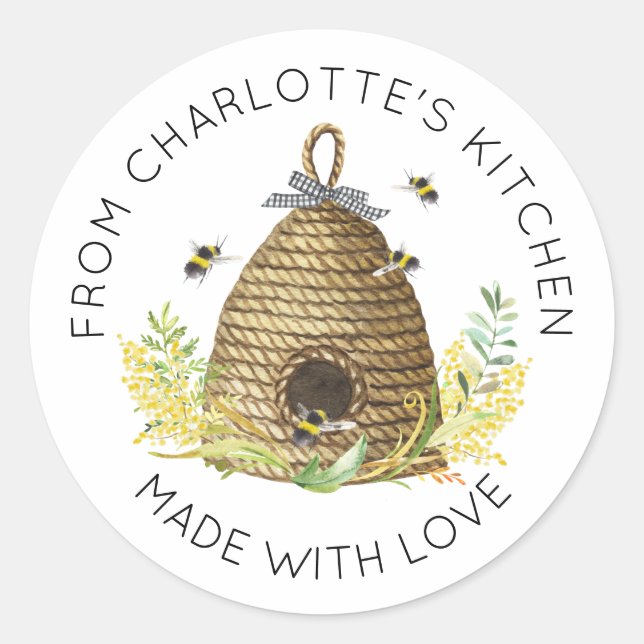 La miel de abeja dulce como etiqueta de comida de  (Anverso)