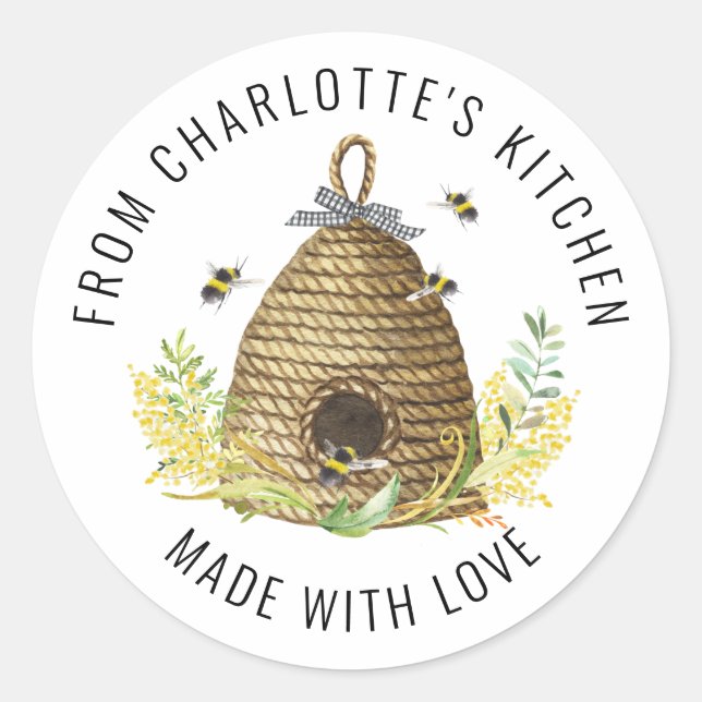 La miel de abeja dulce como etiqueta de comida de  (Anverso)