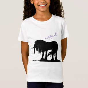 La mística camiseta negra de unicornio (mágica)