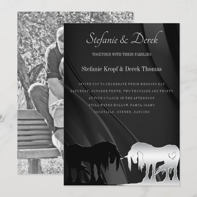 La mística invitación a la boda de Unicornio (Anverso / Reverso)