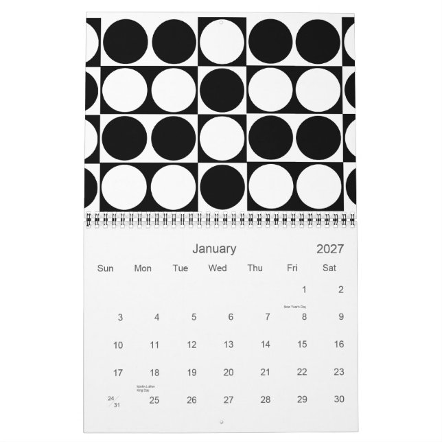 La MOD modela 2011 el calendario mensual - medio (Jan 2027)