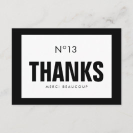 La moda negra y blanca LE AGRADECE TARJETA de NOTA