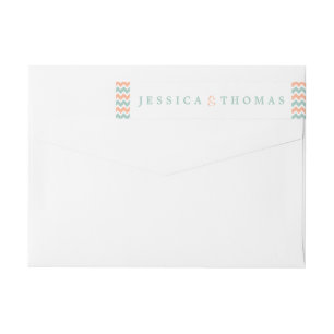 La moderna colección de Bodas Chevron Peach & Mint