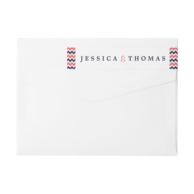 La moderna colección de Bodas de Chevron Navy & Co (Reverso)