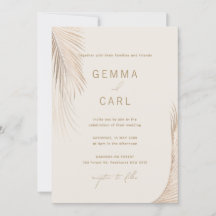 La moderna Palm Sencilla deja la invitación a la b