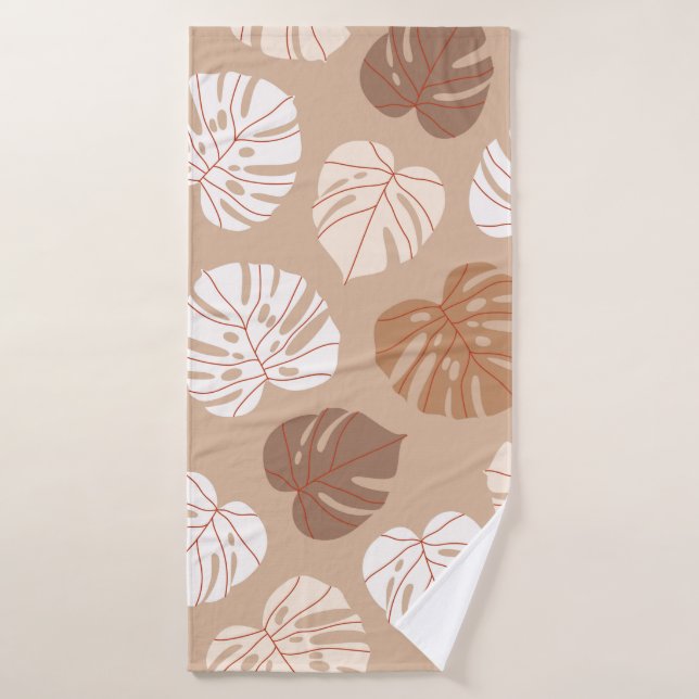 La monstera beige deja un patrón ininterrumpido. T (Toalla de baño)