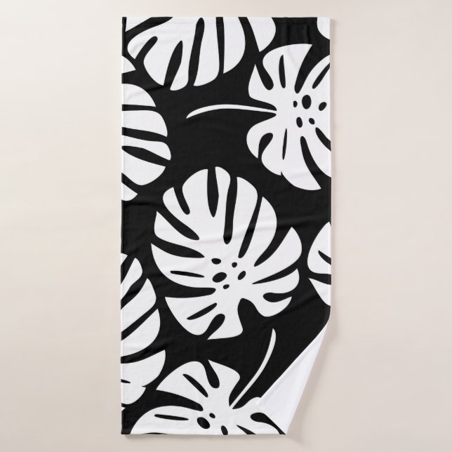 La monstera de color deja un patrón sin fisuras (Toalla de baño)