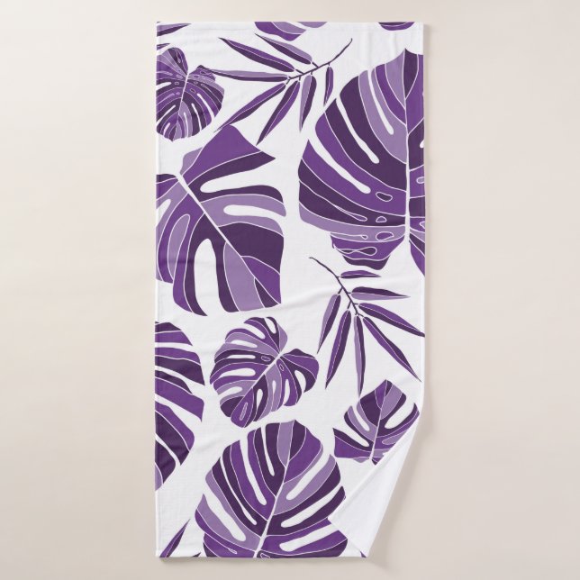 La monstera violeta tropical deja un patrón sin fi (Toalla de baño)