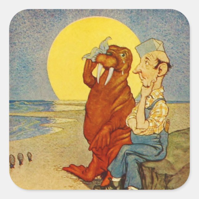 La morsa y el Pegatina del carpintero (Anverso)