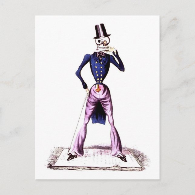 La muerte como tarjeta postal de caballero (Anverso)