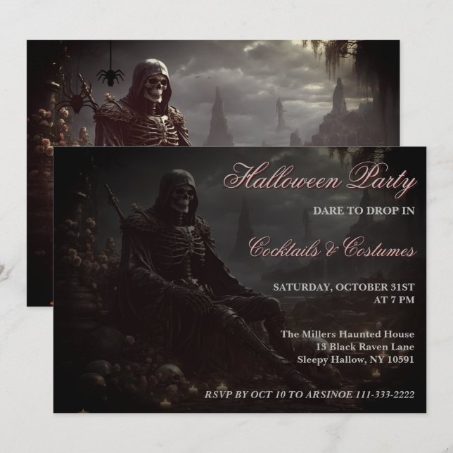 La muerte sigue a la invitación de la fiesta de Ha (Anverso / Reverso)