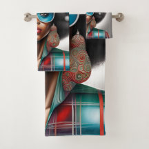 La mujer africana elegante y bizarro ambiente fest