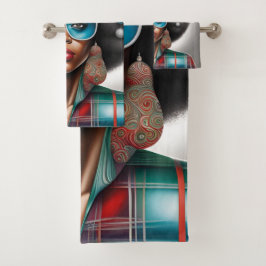 La mujer africana elegante y bizarro ambiente fest