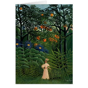 La "Mujer caminando en un bosque exótico" de Henri