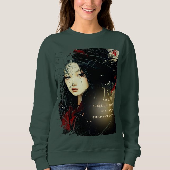 La Mujer del Agua - Arte japonés en tu sudadera (Anverso)