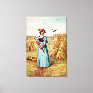 La Mujer en el Campo de Trigo Impresión en Lienzo 