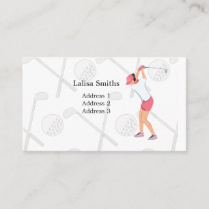 La mujer golfista es una tarjeta de visita de golf