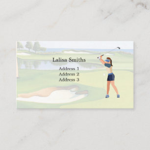 La mujer golfista es una tarjeta de visita de golf