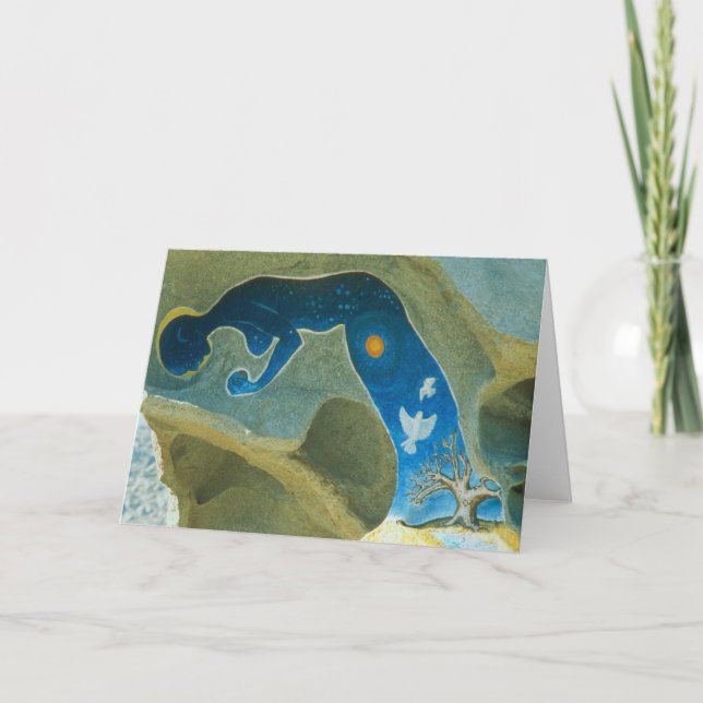 La mujer hecha del cosmos/dobló la tarjeta (Anverso)