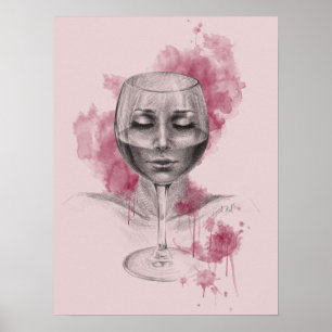 La mujer se enfrenta al arte del dibujo surrealist