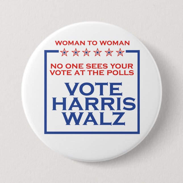 La Mujer Vota Harris Walz Botón De 3" (Anverso)