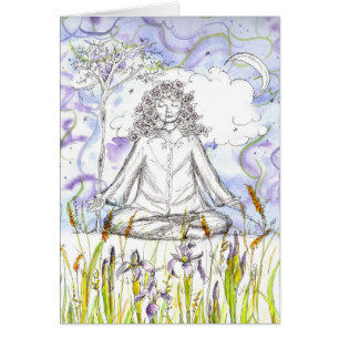 La mujer Yoga Meditación Namaste Dibujo en blanco 