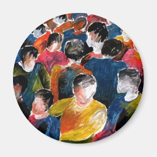 La multitud - imán de refrigerador.