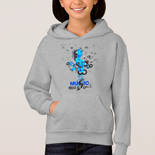 La música alimenta mi alma | Niños Pullover Hoodie (Anverso)
