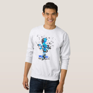 La música alimenta mi alma   Sudadera masculina