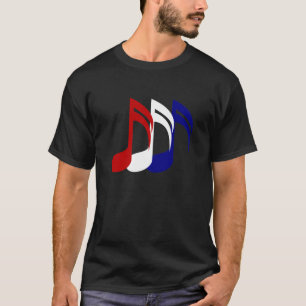 La música azul blanca roja observa la camiseta
