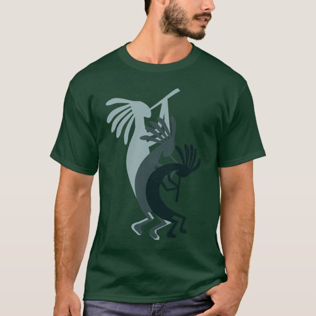 La música de Kokopelli hunde la camiseta verde (Anverso)
