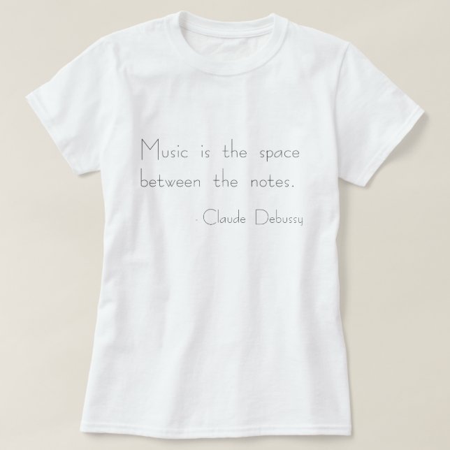 La "música es el espacio entre camiseta de las (Diseño del anverso)